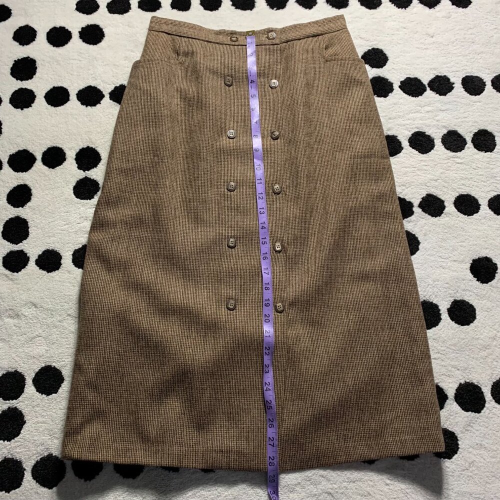 Vintage 60s 70s Tweed Wool Blend Blazer Midi Skirt 2 Piece Mod Retro Set - Picture 16 of 16